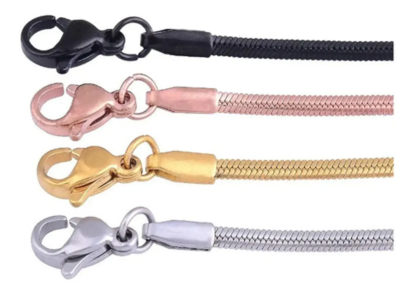 Cadena 60 Cm Serpiente 5mm Color Oro Acero Inoxidable Hombre 8