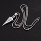Collar Dije Ala Punta Flecha Color Plata Cadena Acero Hombre - Miniatura 5