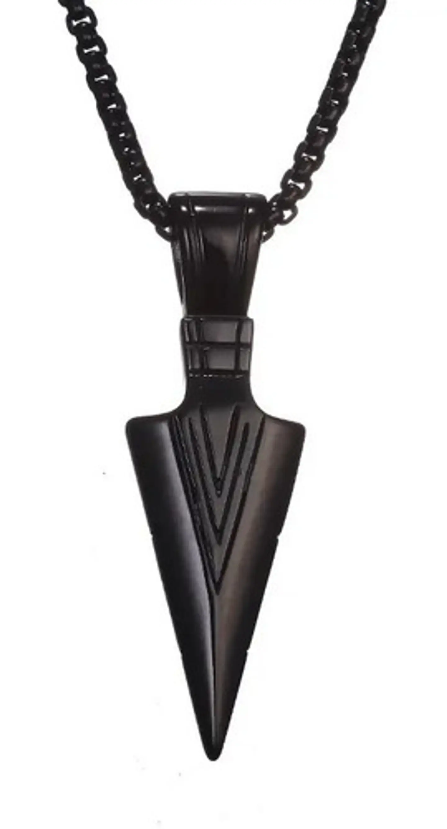 Collar Dije Ala Punta Flecha Color Plata Cadena Acero Hombre 6