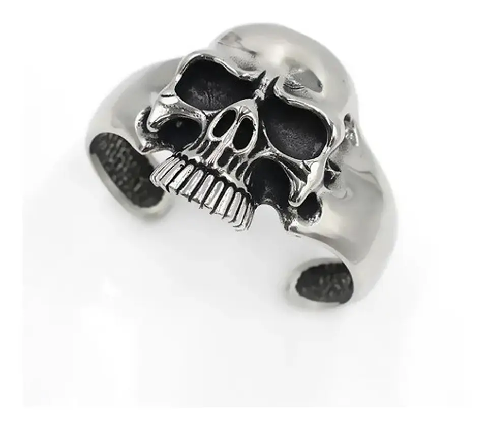Pulsera Brazalete Cabeza Cráneo Calavera Gótico Para Hombre 6