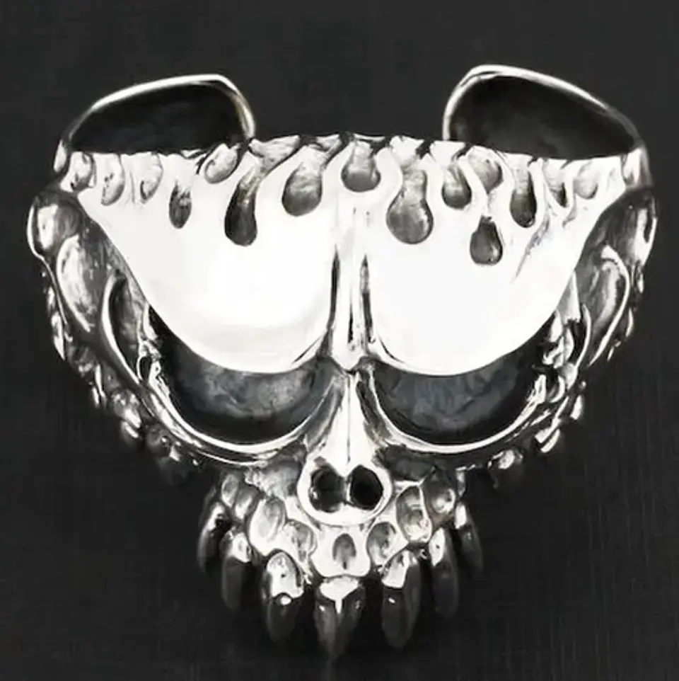 Pulsera Brazalete Cabeza Cráneo Calavera Gótico Para Hombre 14