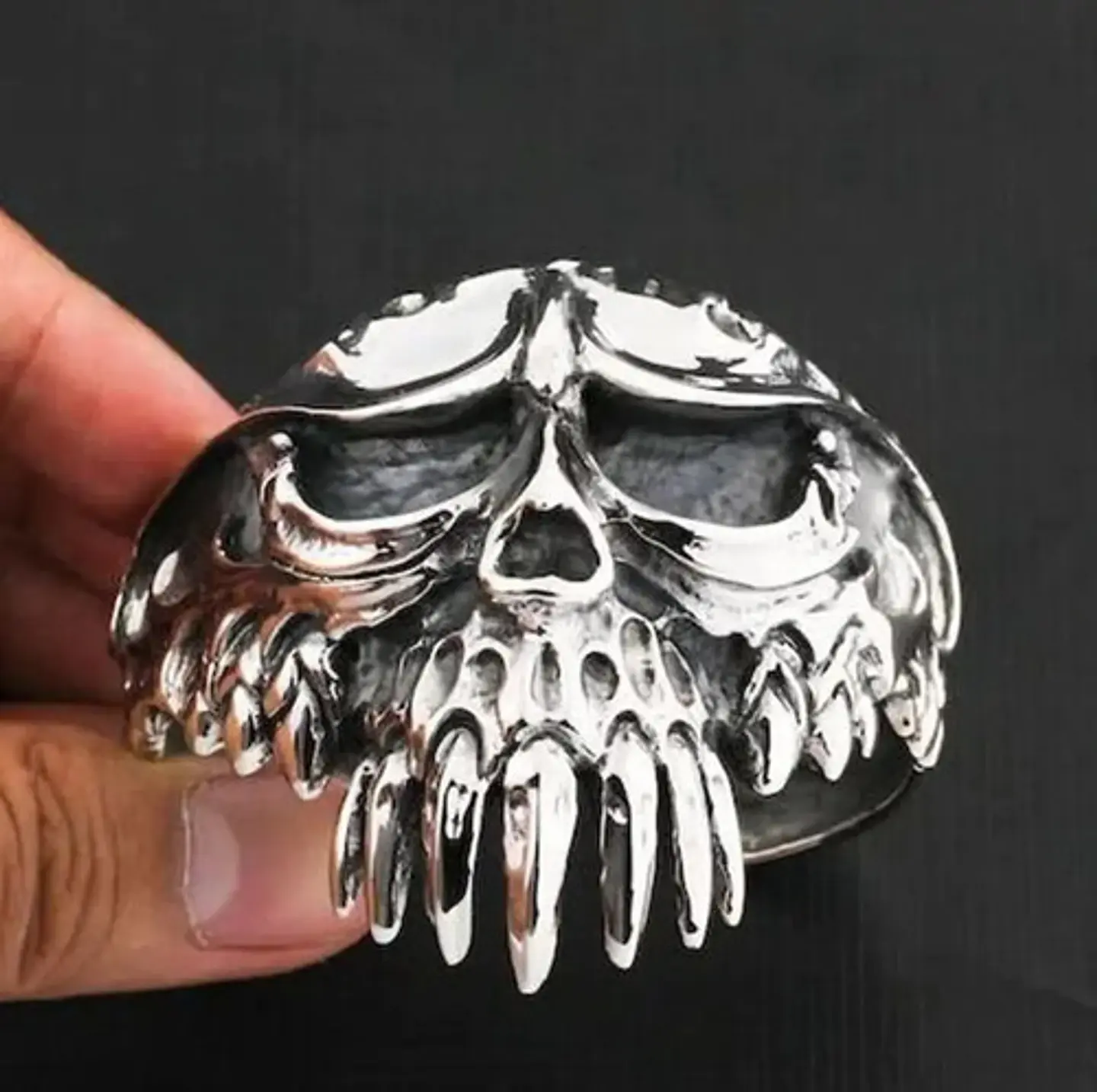 Pulsera Brazalete Cabeza Cráneo Calavera Gótico Para Hombre 15