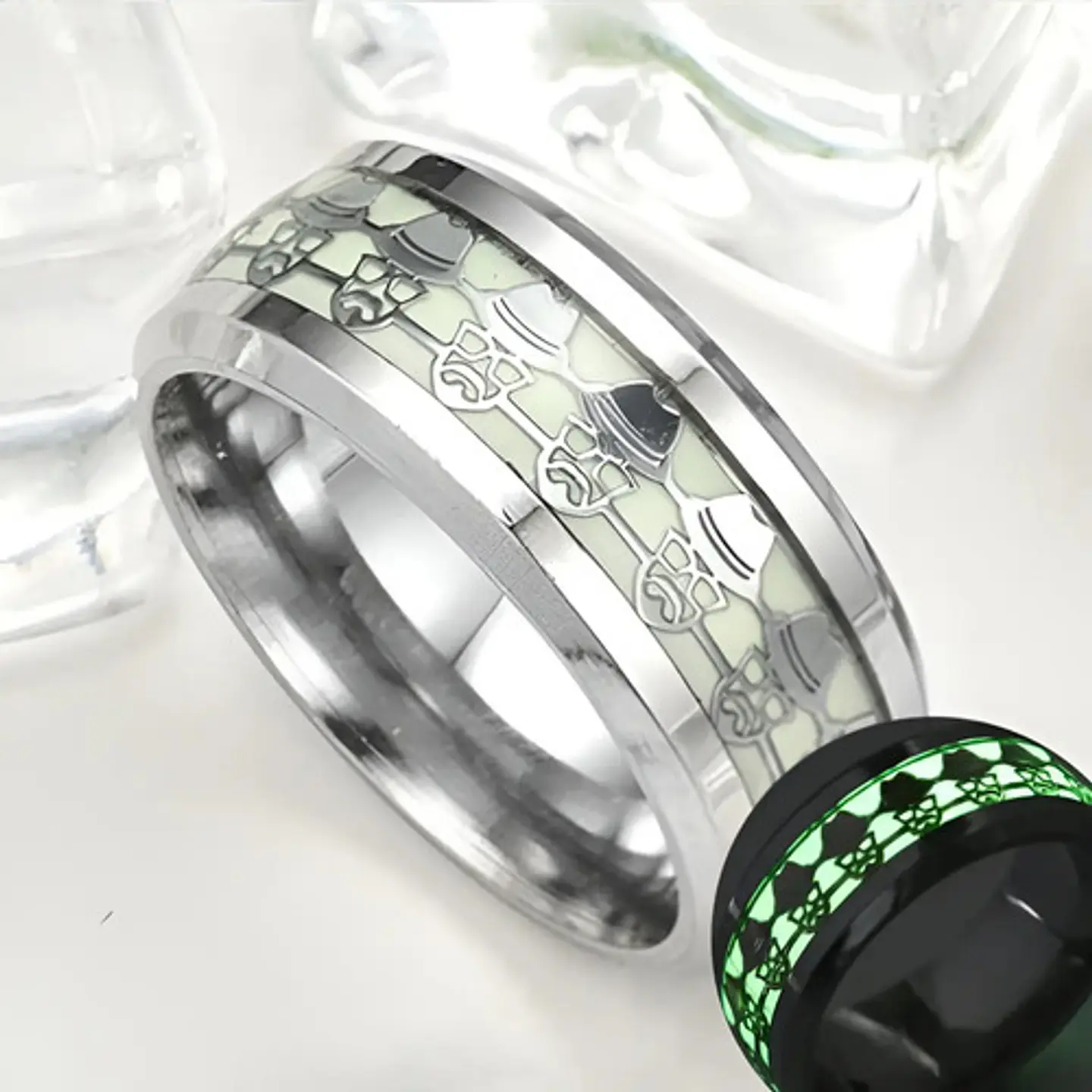 Anillo Brilla Oscuridad Acero Breaking Bad Heisenberg Hombre 2