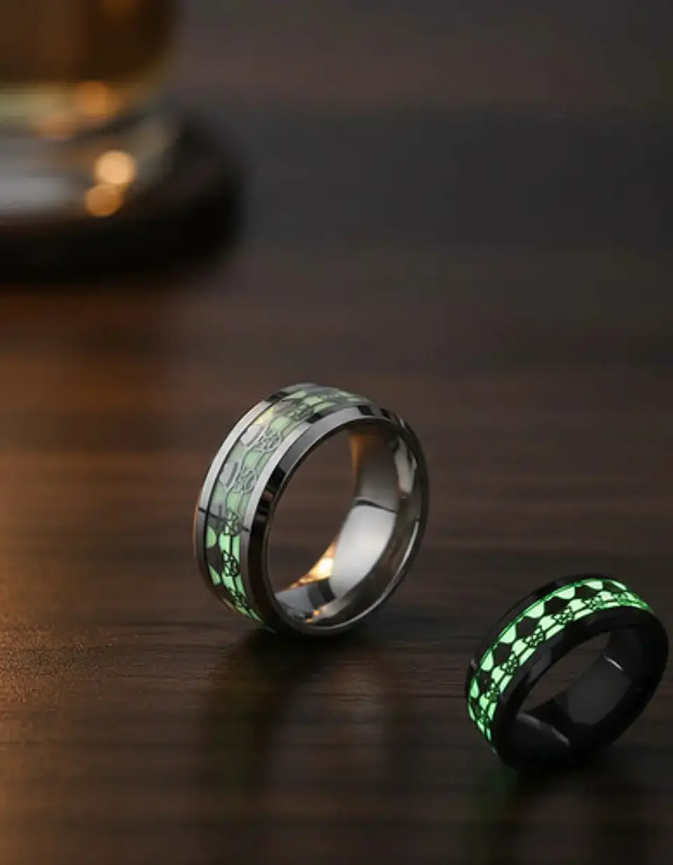 Anillo Brilla Oscuridad Acero Breaking Bad Heisenberg Hombre 8