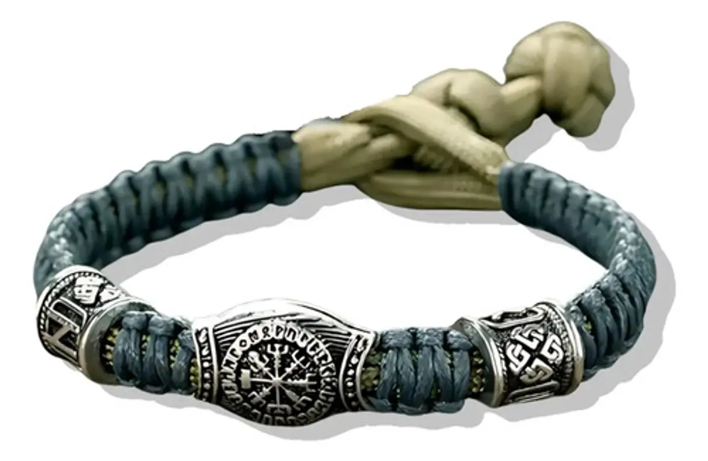 Pulsera Hombre Vikingo Cuerda Trenzada Brújula Nórdica 8