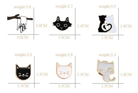 Pin Solapa Insignias Esmaltados Alfiler Gatos Hombre Y Mujer
