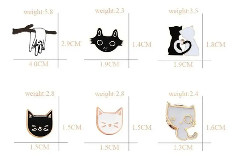 Pin Solapa Insignias Esmaltados Alfiler Gatos Hombre Y Mujer 2