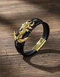 Pulsera Para Hombre De Cuero Y Acero Dije Ancla Iguana Gecko - Miniatura 9