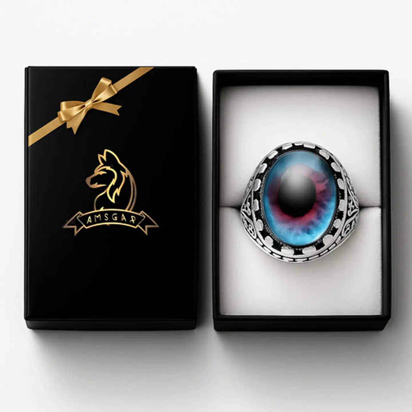 Anillo Gótico Hombre Mujer Con Ojo Del Mal Rock Color Plata 2