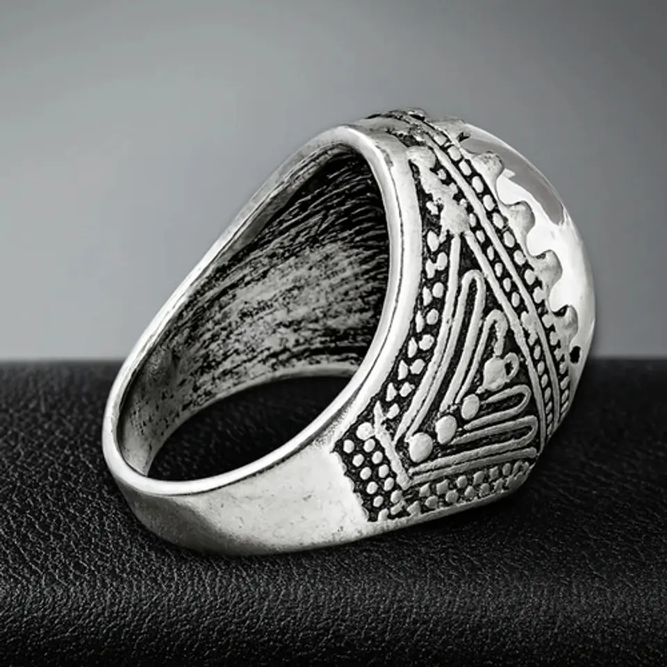 Anillo Gótico Hombre Mujer Con Ojo Del Mal Rock Color Plata 5