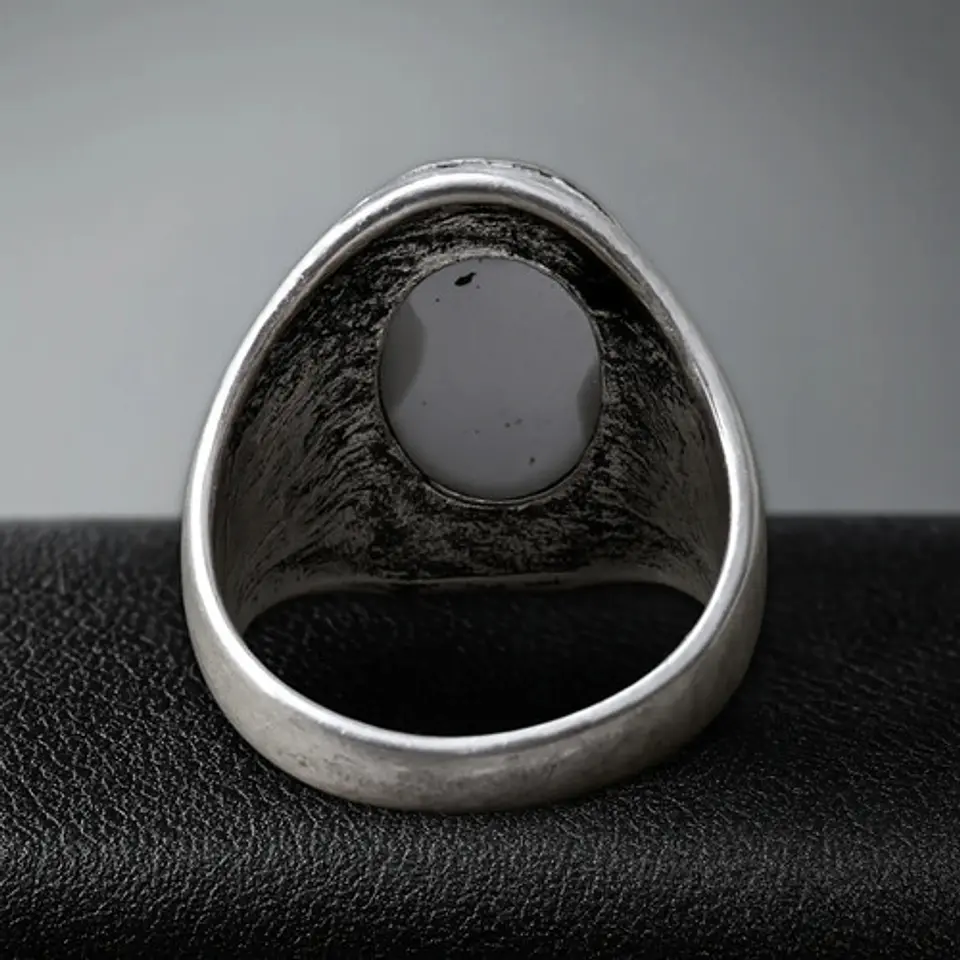 Anillo Gótico Hombre Mujer Con Ojo Del Mal Rock Color Plata 8