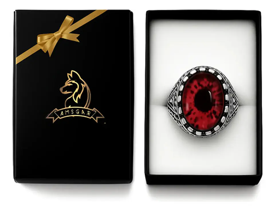 Anillo Gótico Hombre Mujer Con Ojo Del Mal Rock Color Plata 12