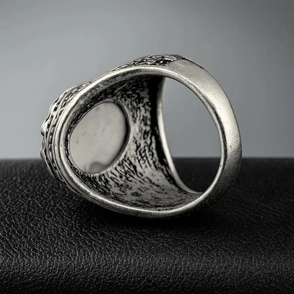 Anillo Gótico Hombre Mujer Con Ojo Del Mal Rock Color Plata 14