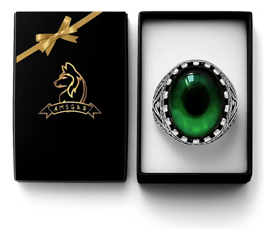 Anillo Gótico Hombre Mujer Con Ojo Del Mal Rock Color Plata 22