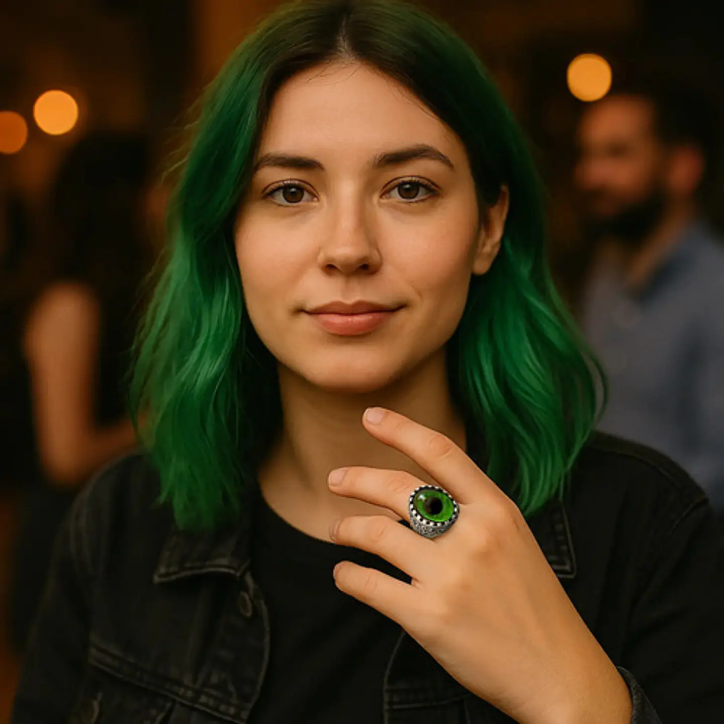 Anillo Gótico Hombre Mujer Con Ojo Del Mal Rock Color Plata 28