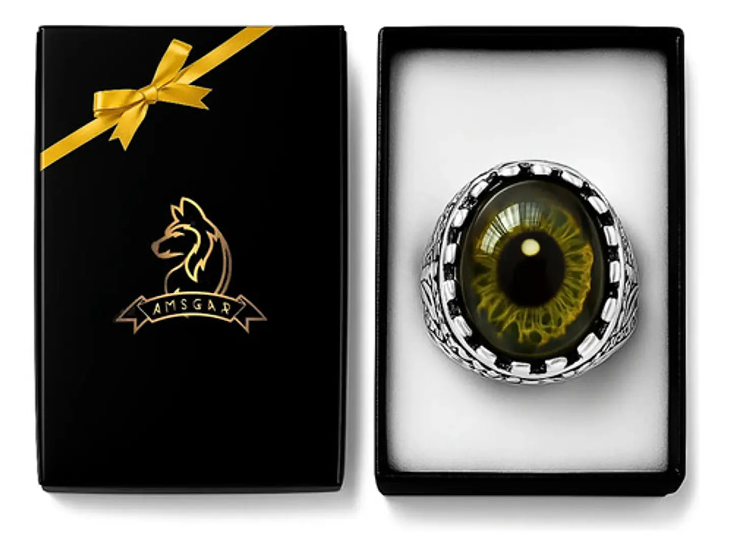 Anillo Gótico Hombre Mujer Con Ojo Del Mal Rock Color Plata 32