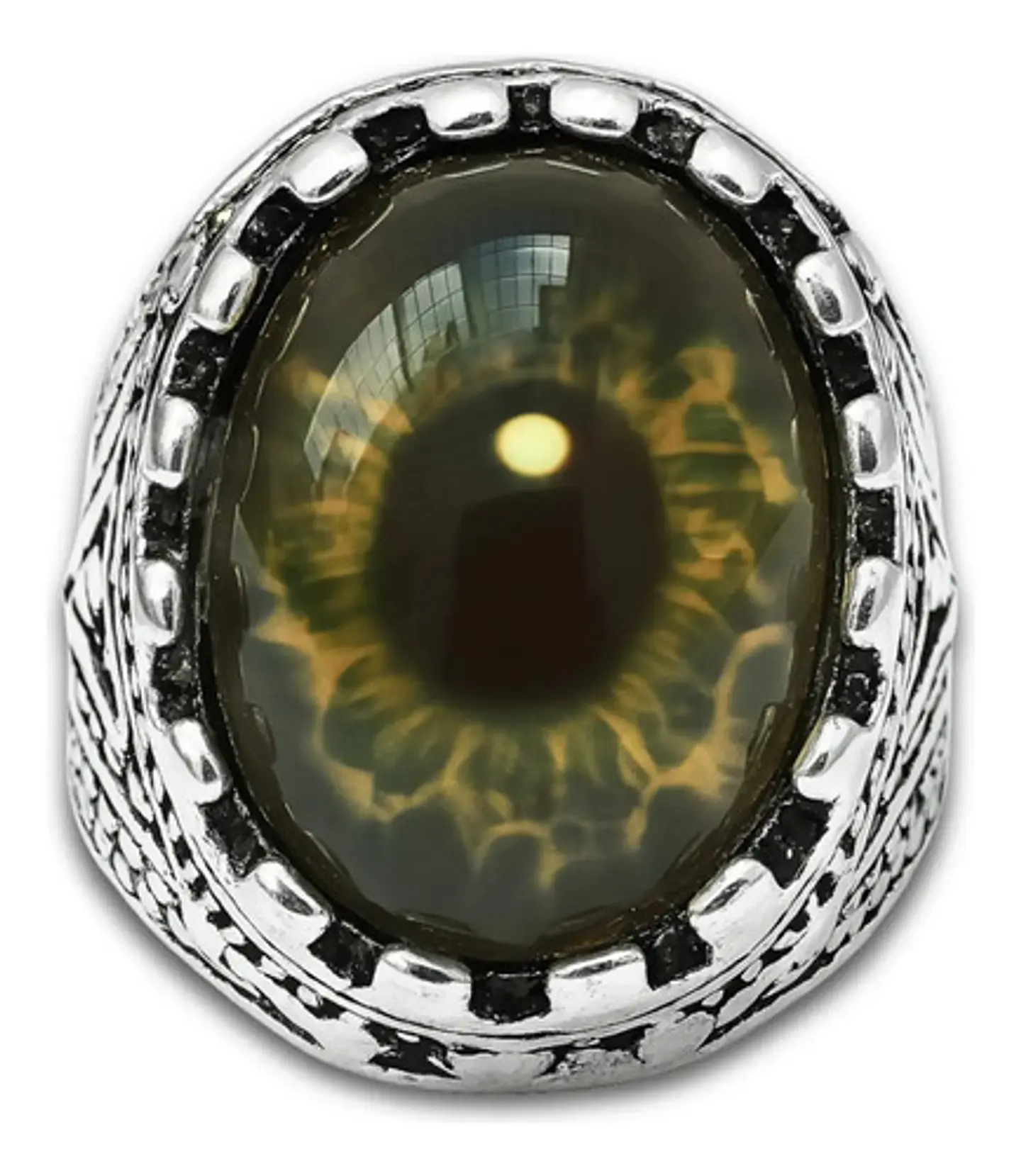 Anillo Gótico Hombre Mujer Con Ojo Del Mal Rock Color Plata 33