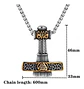 Collar Vikingo Valknut Thor Martillo Color Oro Acero Hombre - Miniatura 3