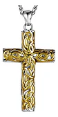 Collar Vikingo Cruz Nudo Color Plata Nórdico De Acero Hombre - Miniatura 1