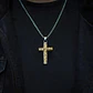 Collar Vikingo Cruz Nudo Color Plata Nórdico De Acero Hombre - Miniatura 5