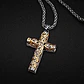 Collar Vikingo Cruz Nudo Color Plata Nórdico De Acero Hombre - Miniatura 8