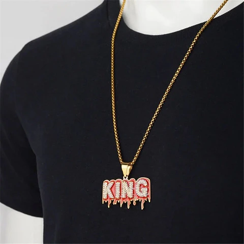 Collar Urbano Hip Hop King Rey Bling Bling Color Oro Hombre