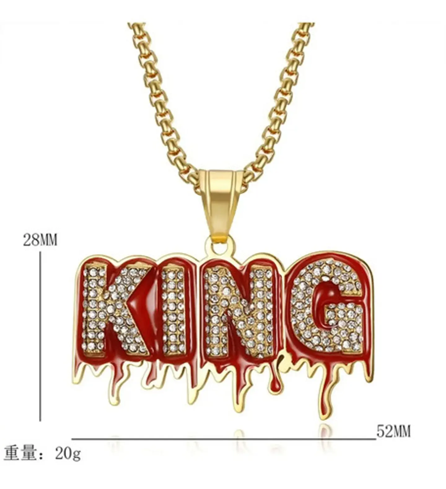 Collar Urbano Hip Hop King Rey Bling Bling Color Oro Hombre 4