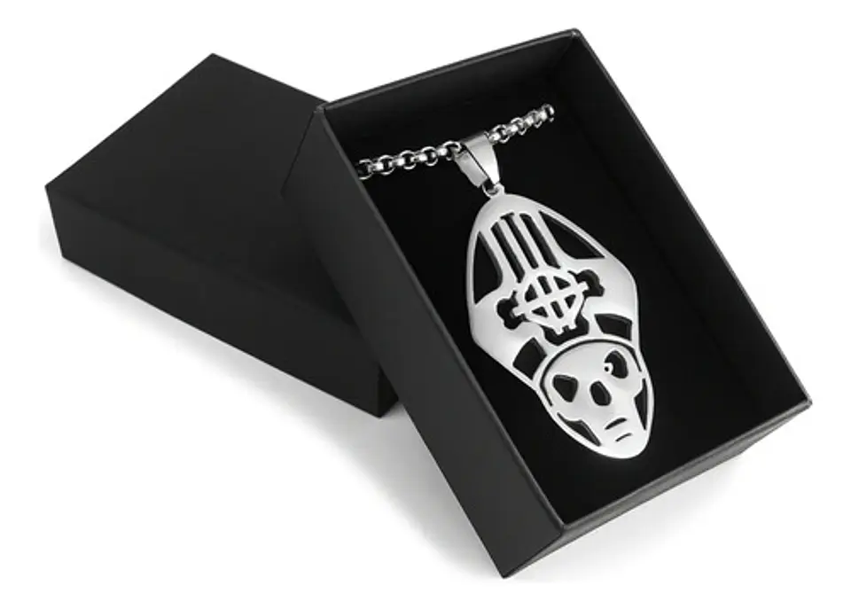Collar Para Hombre Mujer Dije Papa Emeritus Ghost Rock Acero 3