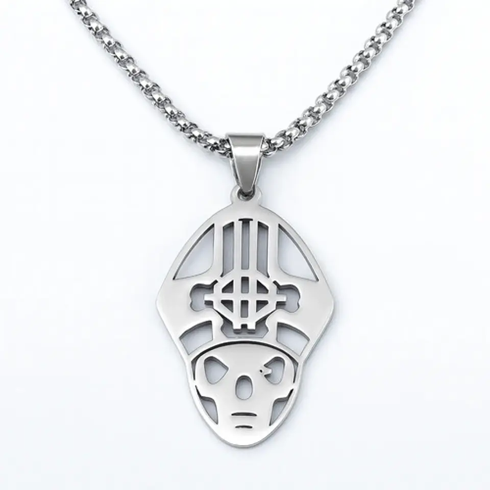 Collar Para Hombre Mujer Dije Papa Emeritus Ghost Rock Acero 4