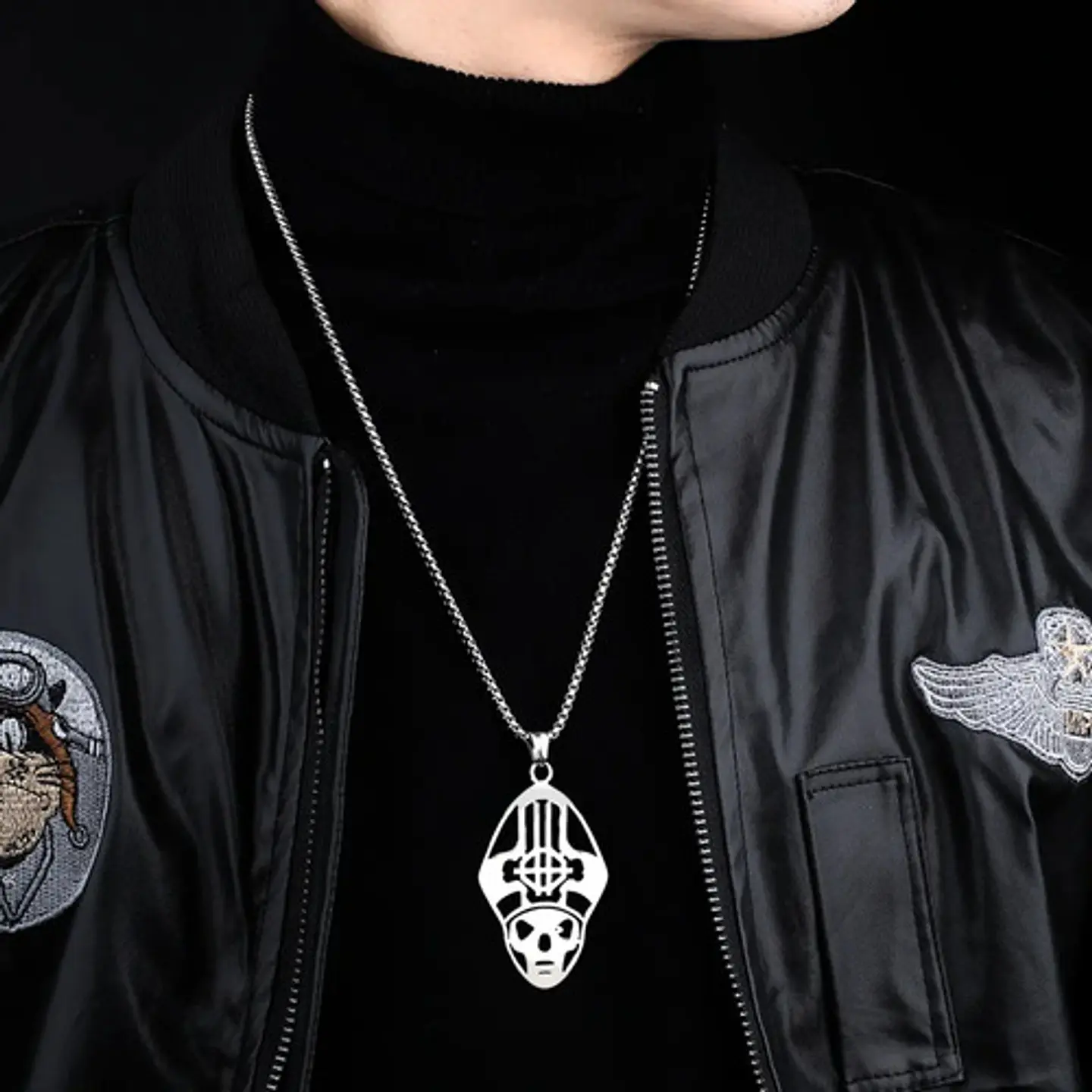 Collar Para Hombre Mujer Dije Papa Emeritus Ghost Rock Acero 8