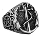 Anillo Militar Marina Ancla Acero Color Plata Para Hombre - Miniatura 1