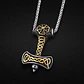 Collar Vikingo Thor Amuleto Nudo Color Oro Acero Para Hombre - Miniatura 9