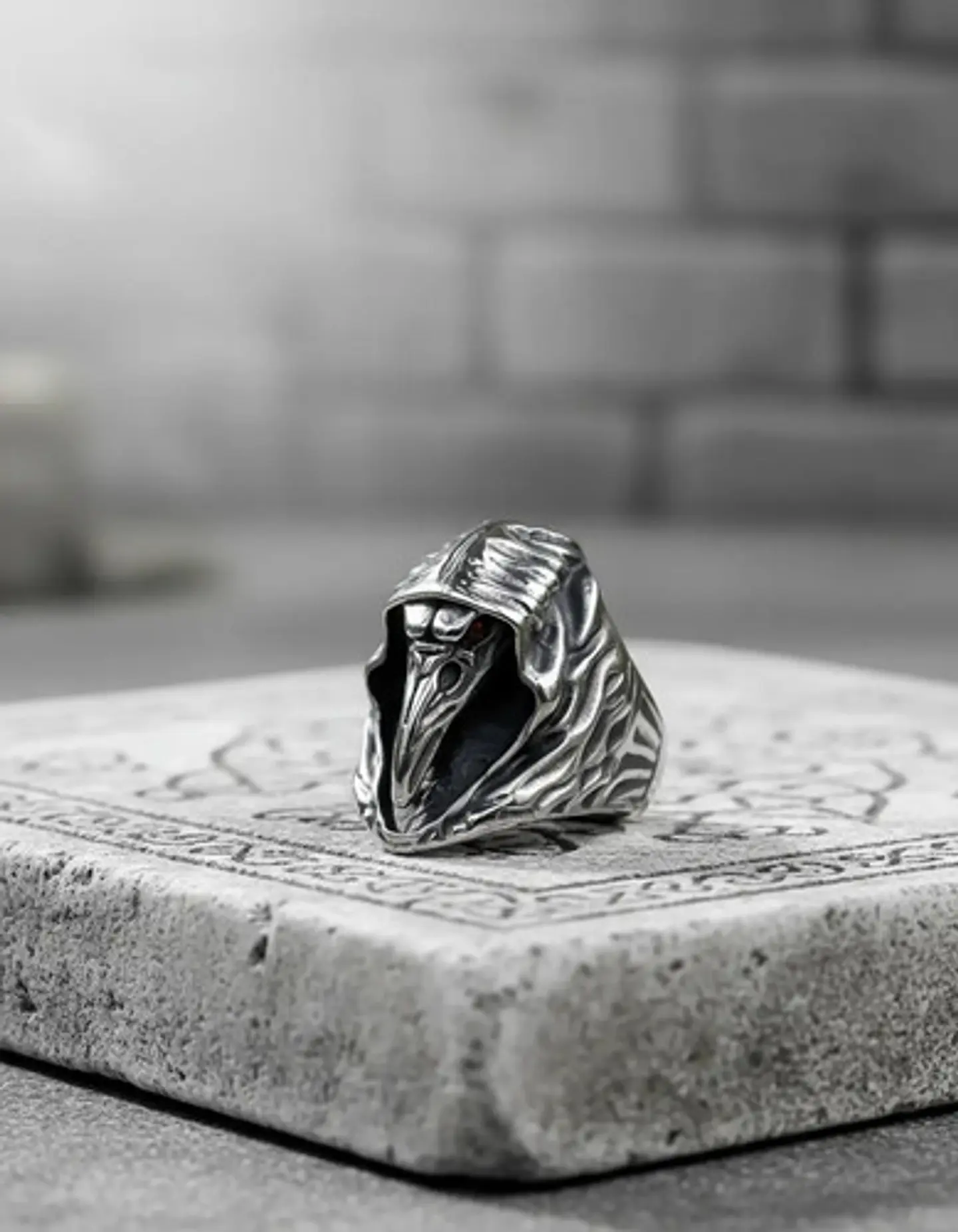 Anillo Acero Vikingo Color Plata Cuervo Nórdico Odin Hombre 3