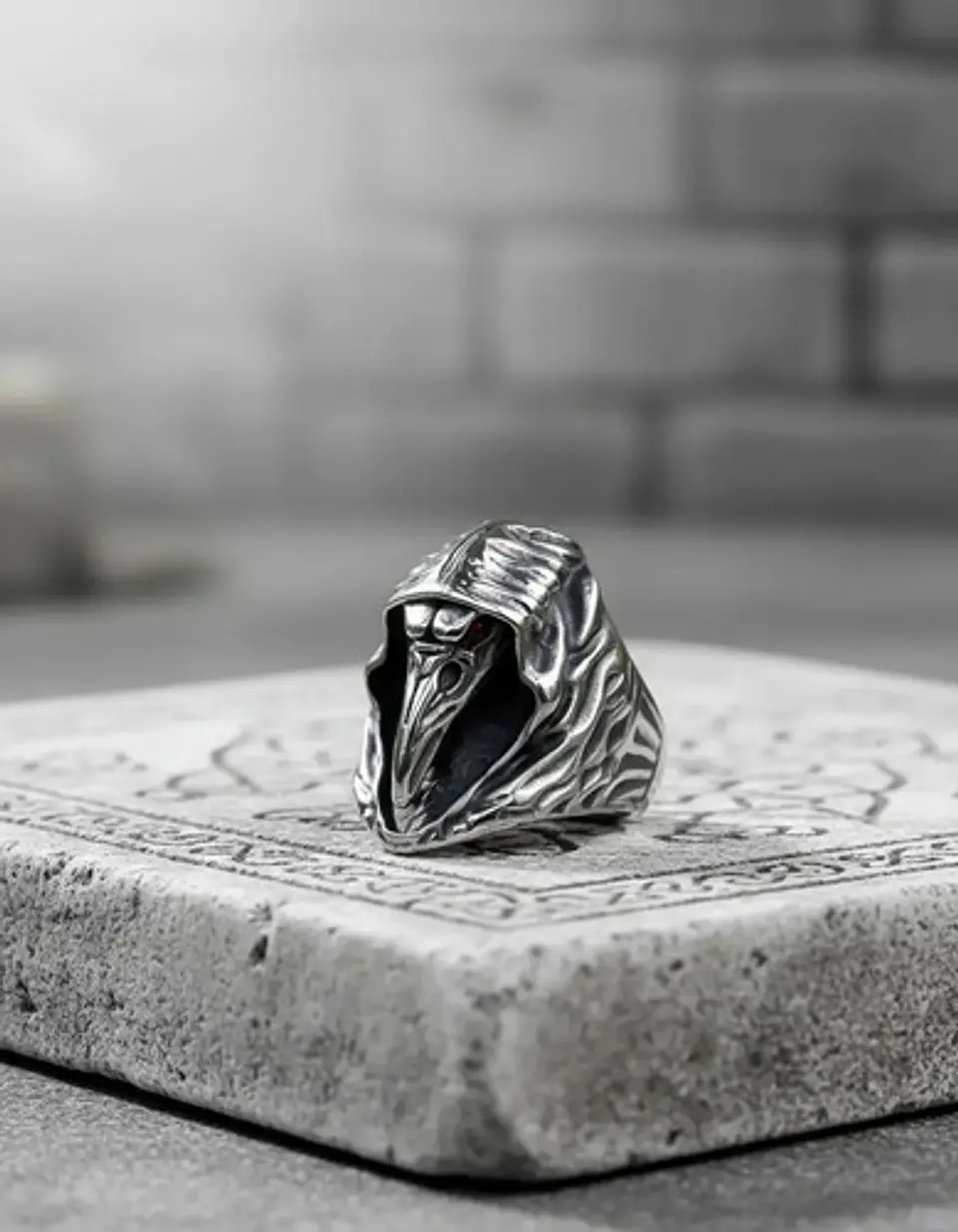 Anillo Acero Vikingo Color Plata Cuervo Nórdico Odin Hombre 3