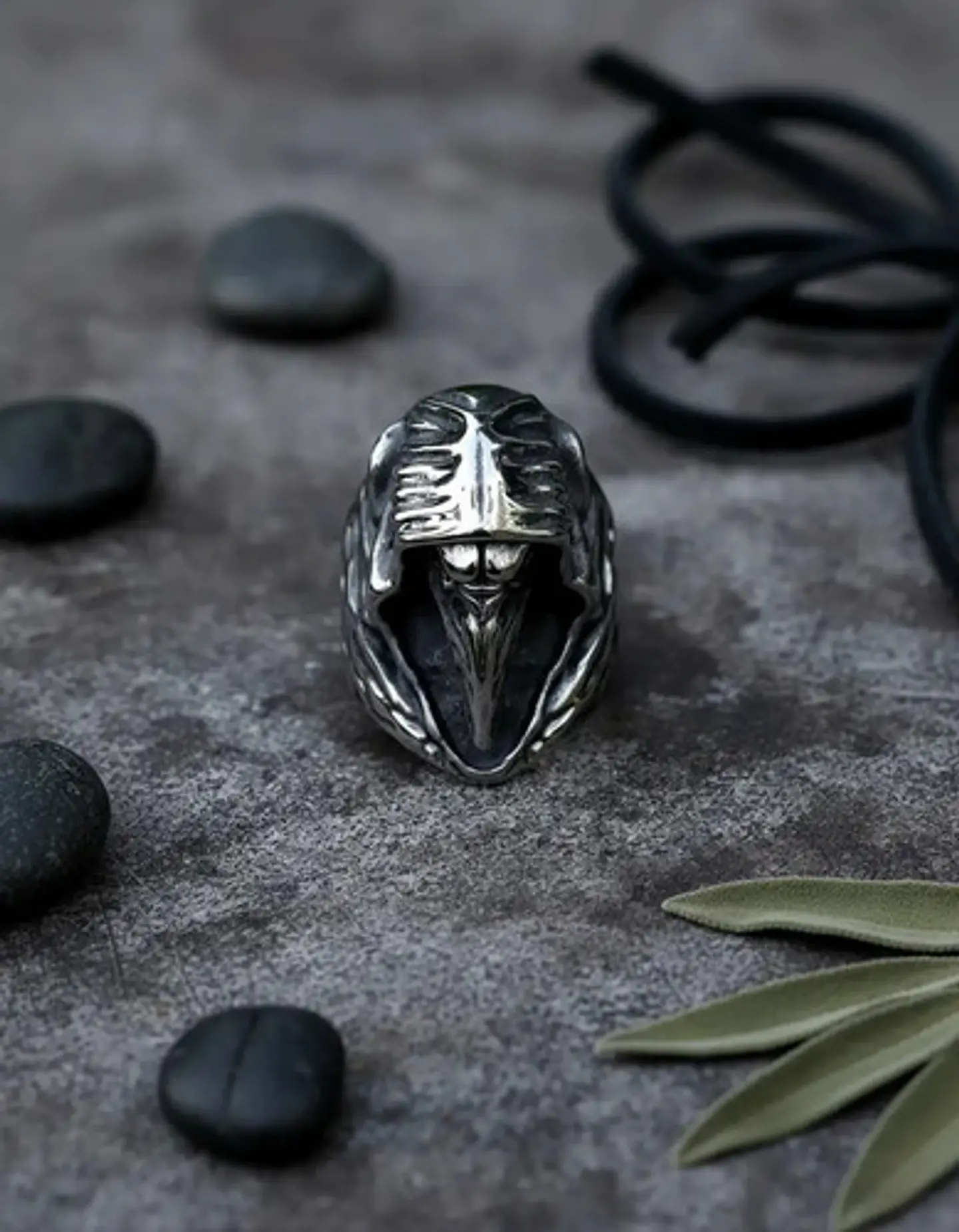 Anillo Acero Vikingo Color Plata Cuervo Nórdico Odin Hombre 8