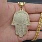Collar Dije Urbano Hip Hop Mano De Fátima Color Oro Hombre - Miniatura 2
