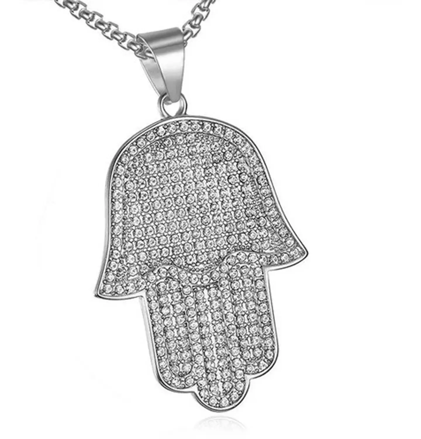 Collar Dije Urbano Hip Hop Mano De Fátima Color Oro Hombre 5