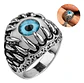 Anillo Argolla Gótico Calavera Dientes Mandíbula Ojo Hombre - Miniatura 1