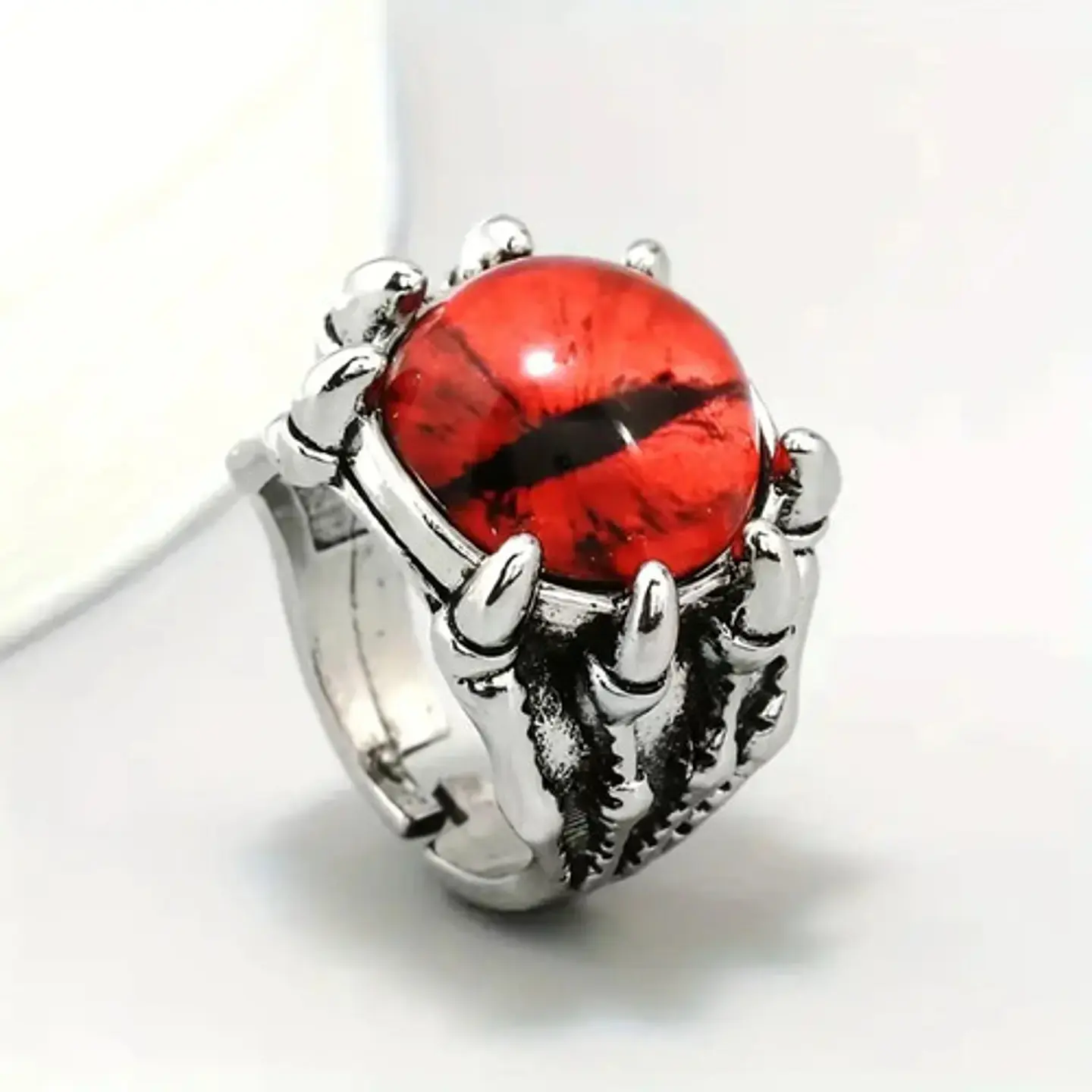 Anillo Ojo Del Mal Dragón Color Plata Gótico Hombre Y Mujer 7