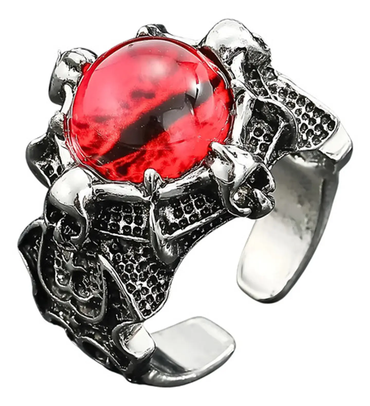 Anillo Ojo Del Mal Dragón Color Plata Gótico Hombre Y Mujer 14