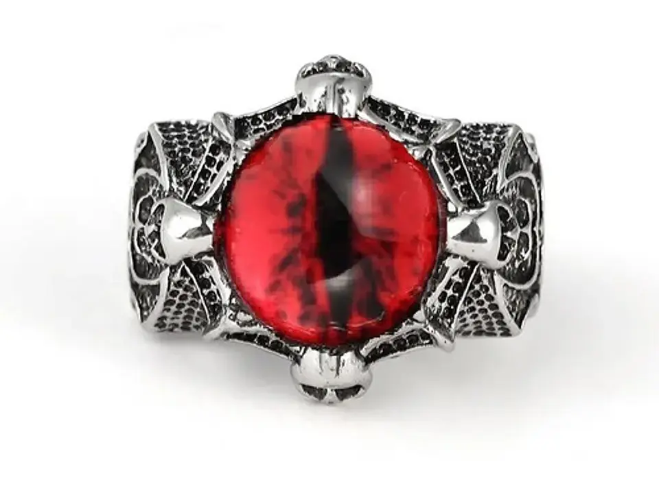 Anillo Ojo Del Mal Dragón Color Plata Gótico Hombre Y Mujer 16
