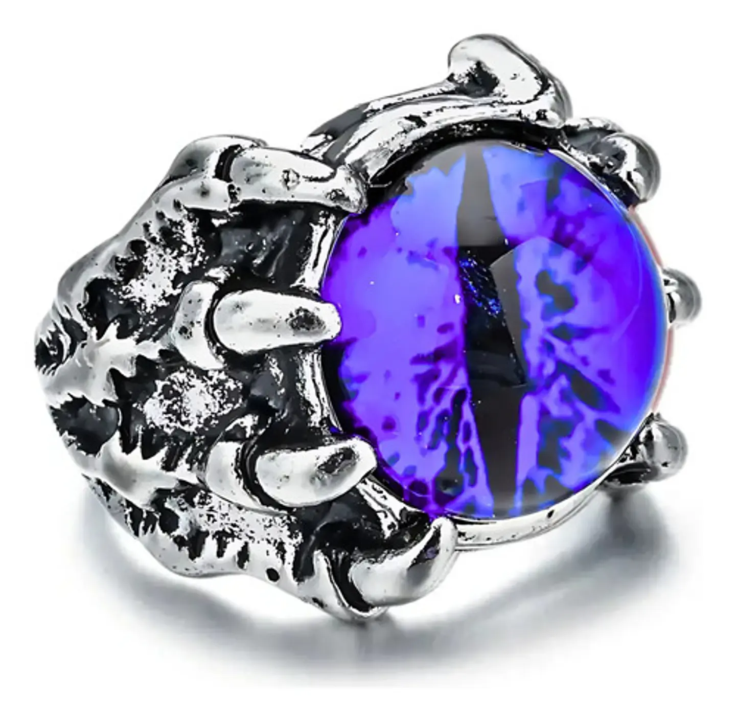 Anillo Ojo Del Mal Dragón Color Plata Gótico Hombre Y Mujer 24