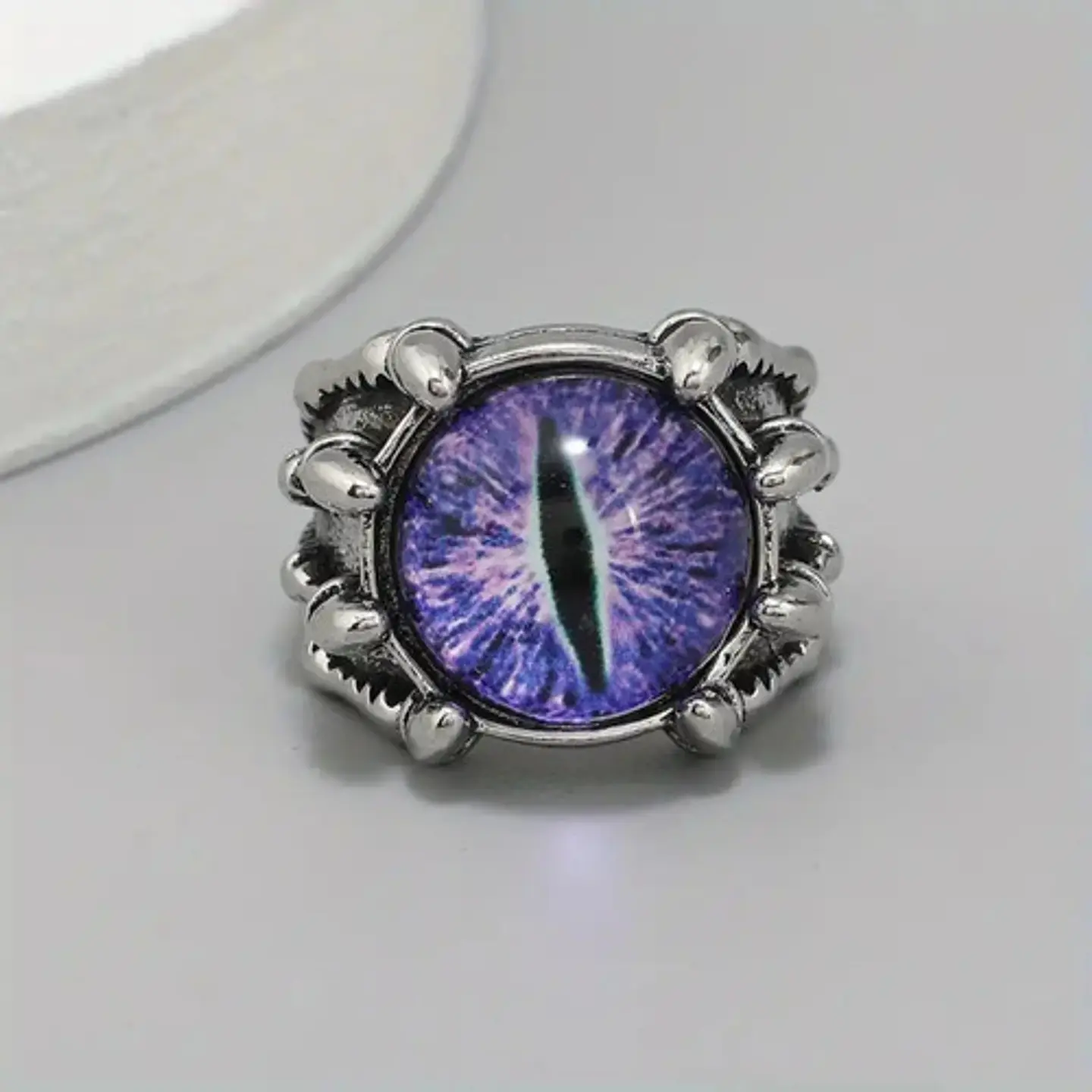 Anillo Ojo Del Mal Dragón Color Plata Gótico Hombre Y Mujer 26