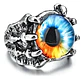 Anillo Ojo Del Mal Dragón Color Plata Gótico Hombre Y Mujer - Miniatura 29