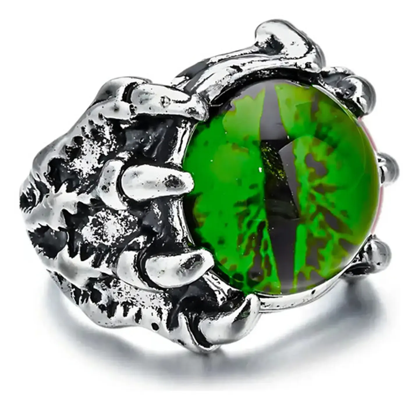 Anillo Ojo Del Mal Dragón Color Plata Gótico Hombre Y Mujer 37