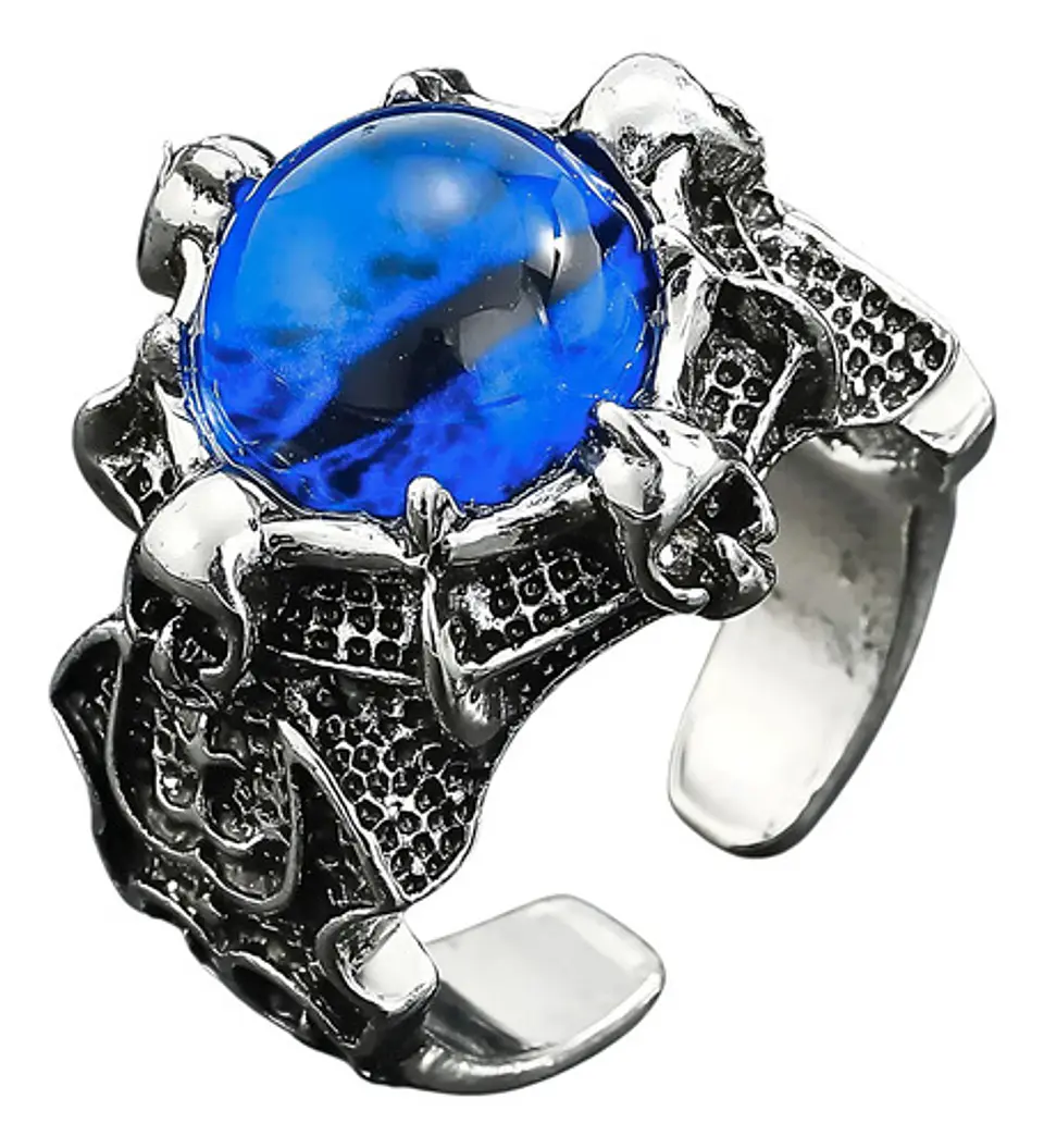 Anillo Ojo Del Mal Dragón Color Plata Gótico Hombre Y Mujer 41