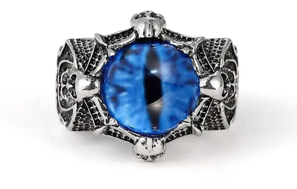 Anillo Ojo Del Mal Dragón Color Plata Gótico Hombre Y Mujer 42