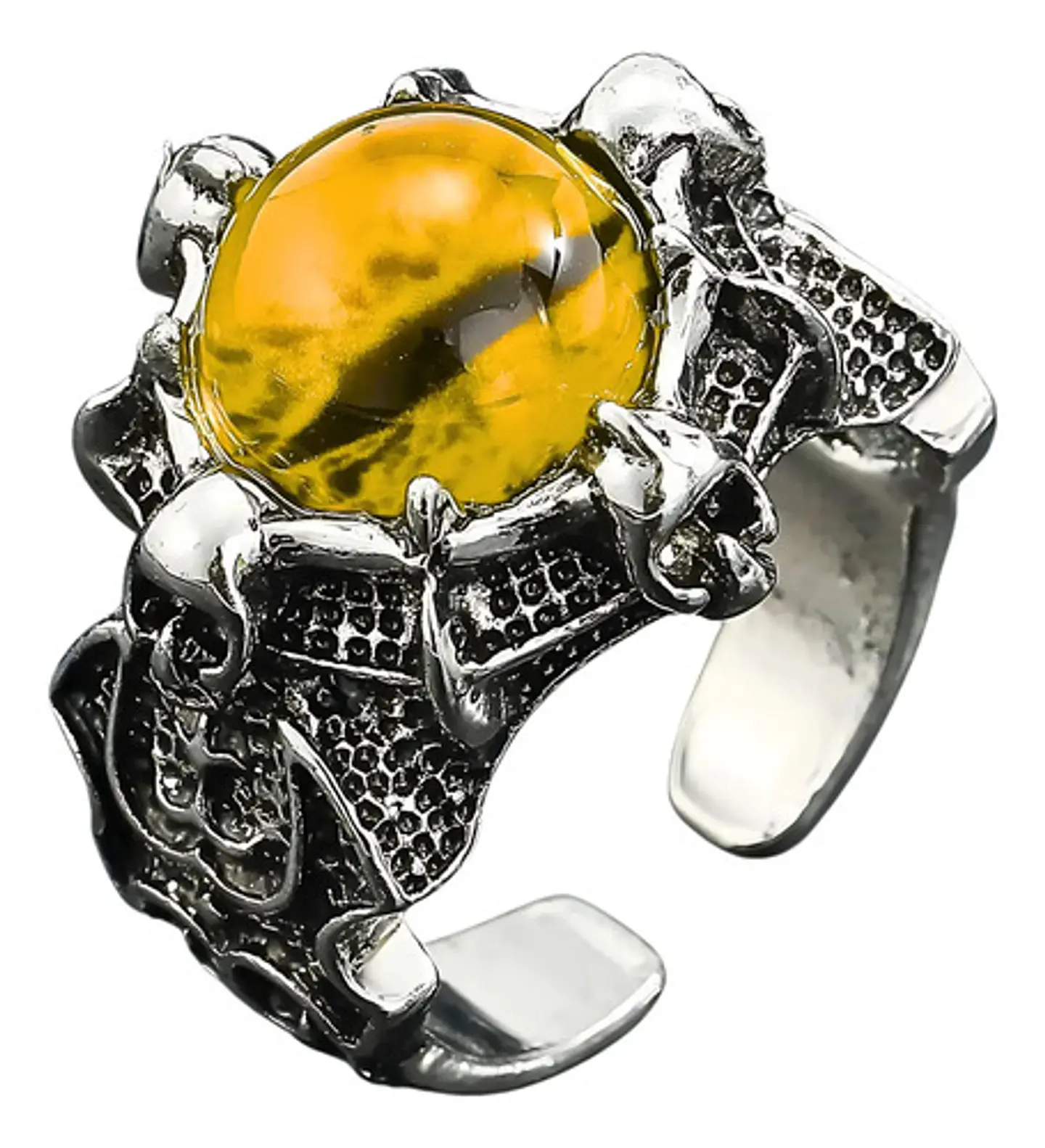 Anillo Ojo Del Mal Dragón Color Plata Gótico Hombre Y Mujer 45