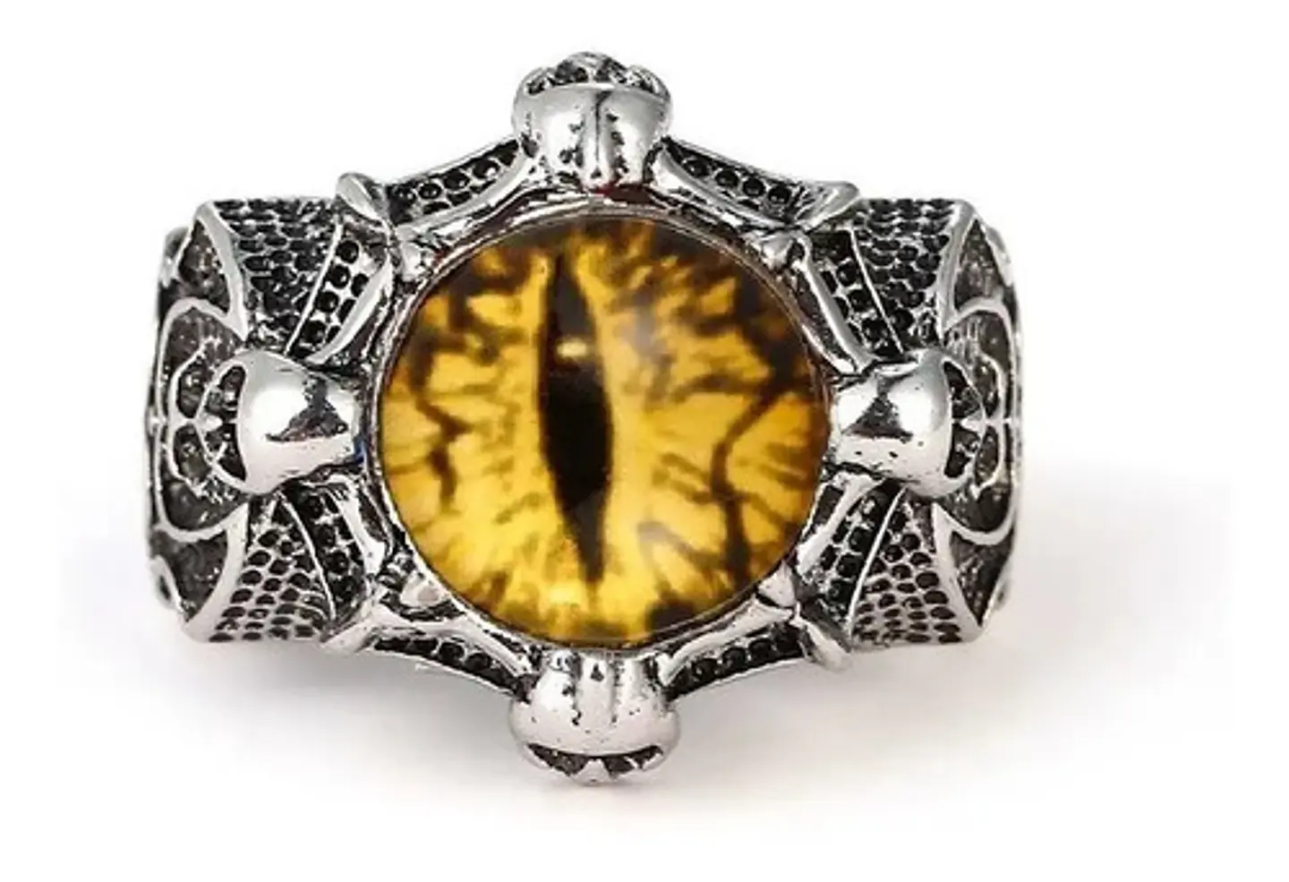 Anillo Ojo Del Mal Dragón Color Plata Gótico Hombre Y Mujer 46