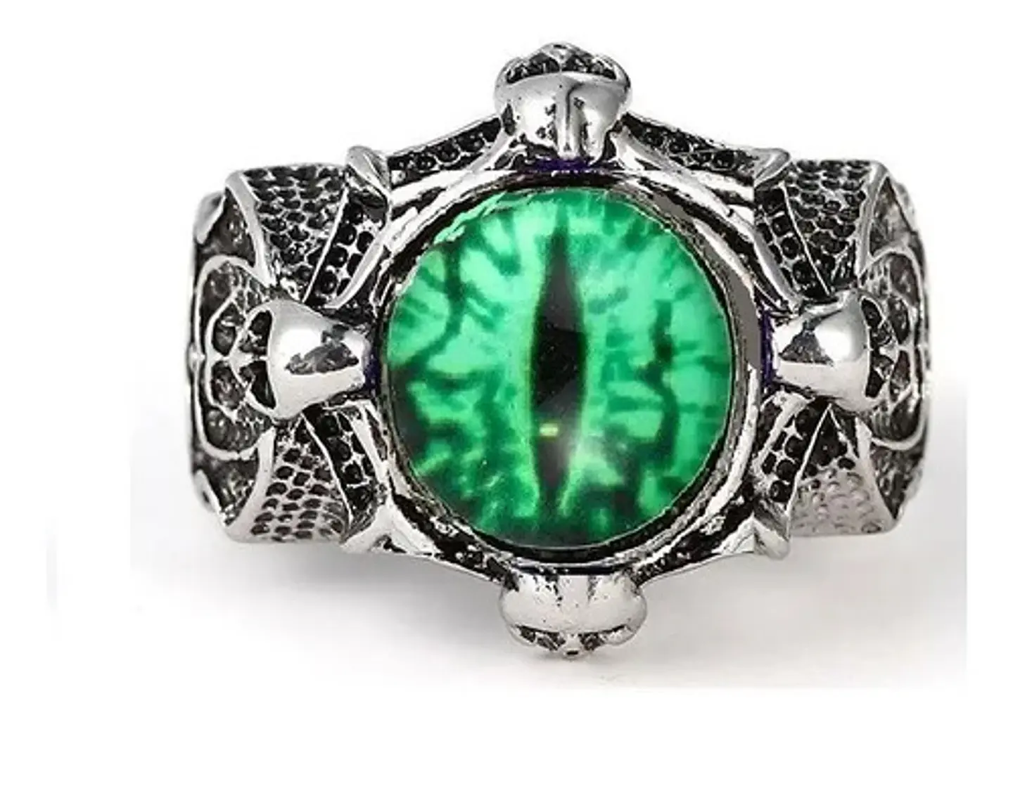 Anillo Ojo Del Mal Dragón Color Plata Gótico Hombre Y Mujer 51